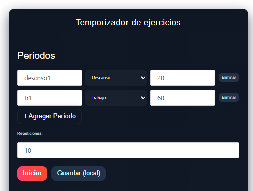 Temporizador de ejercicios